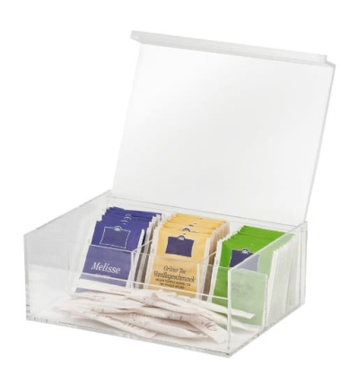 Caja para Té Transparente 4 Compartimentos | APS 11563