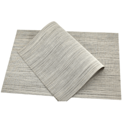 Mantelito Americano Gris Rayado Polivinilo | Pack de 12