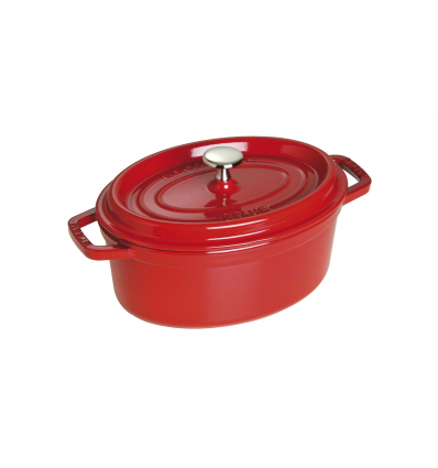 LOS GEMELOS STAUB 40509-830-0 Cocotte STAUB oval cereza de hierro colado . Diametro: 23cm