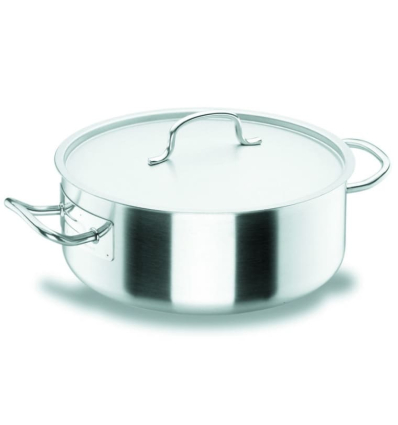 Cacerola Baja Chef Classic con Tapa Lacor 27 L | Acero Inoxidable