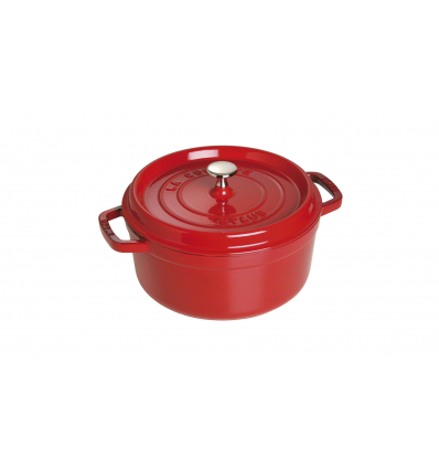 LOS GEMELOS STAUB 40509-835-0 Cocotte STAUB redonda cereza de hierro colado . Diametro: 24cm