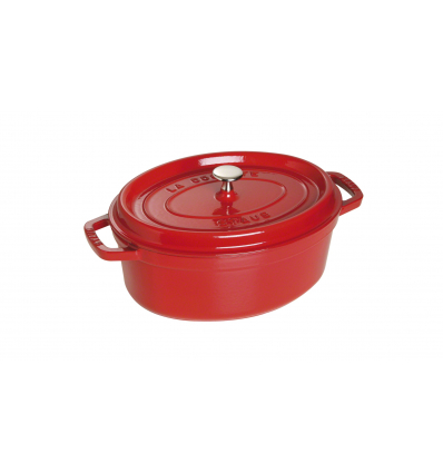 LOS GEMELOS STAUB 40509-846-0 Cocotte STAUB oval cereza de hierro colado . Diametro: 27cm