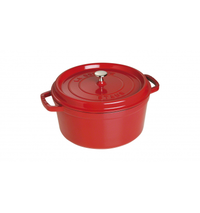 LOS GEMELOS STAUB 40509-861-0 Cocotte STAUB redonda cereza de hierro colado . Diametro: 30cm