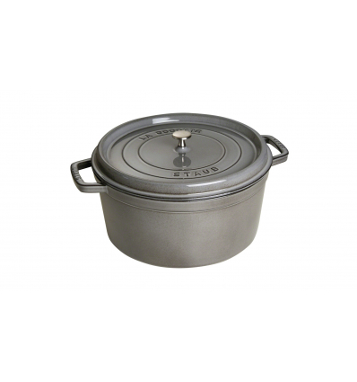 LOS GEMELOS STAUB 40509-862-0 Cocotte STAUB redonda gris grafito de hierro colado . Diametro: 30cm