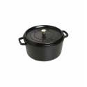 LOS GEMELOS STAUB 40509-863-0 Cocotte STAUB redonda negra de hierro colado. Diametro: 30cm