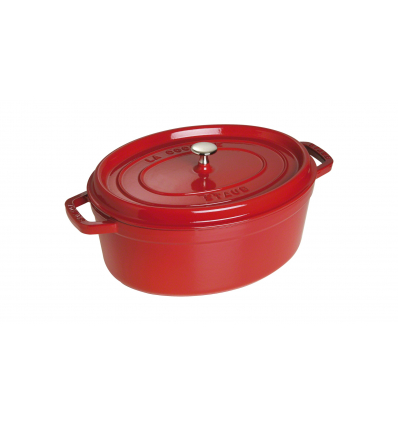 LOS GEMELOS STAUB 40509-866-0 Cocotte STAUB oval cereza de hierro colado . Diametro: 31cm