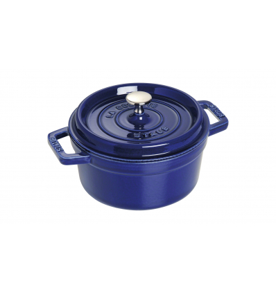 LOS GEMELOS STAUB 40510-265-0 Cocotte STAUB redonda azul oscuro de hierro colado . Diametro: 22cm