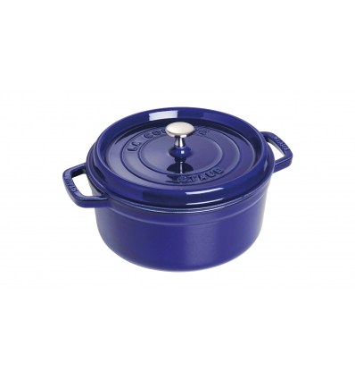 LOS GEMELOS STAUB 40510-283-0 Cocotte STAUB redonda azul oscuro de hierro colado . Diametro: 24cm