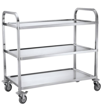 Carro de Servicio 3 Estantes | Acero Inox | 96 cm Alto