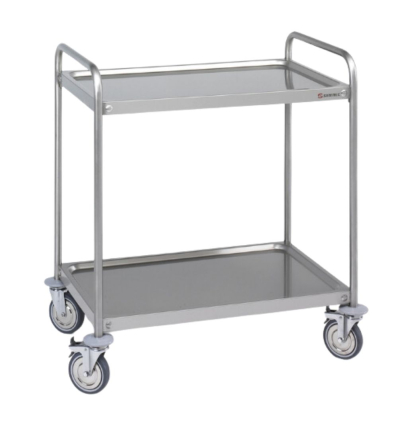 Carro de Servicio | 93.2 cm Alto | 2 Estantes | Acero Inox| 90x50 cm