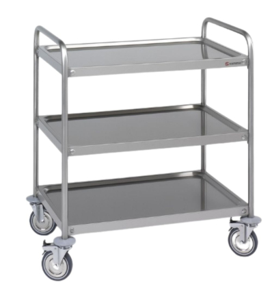 Carro de Servicio | 93.2 cm Alto | 3 Estantes | Acero Inox | 90x50 cm