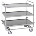 Carro de Servicio Reforzado | 93.2 cm Alto | 3 Estantes | Acero Inox | 100x60 cm