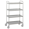 Carro de Servicio | 157 cm Alto | 4 Estantes | Acero Inox | 100x60 cm