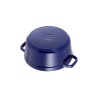 LOS GEMELOS STAUB 40510-284-0 Cocotte STAUB ronde bleu foncé en fonte . Diamètre: 26cm