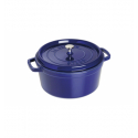 LOS GEMELOS STAUB 40510-285-0 Cocotte STAUB redonda azul oscuro de hierro colado . Diametro: 28cm