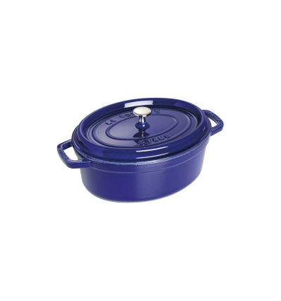 LOS GEMELOS STAUB 40510-288-0 Cocotte STAUB oval azul oscuro de hierro colado . Diametro: 29cm