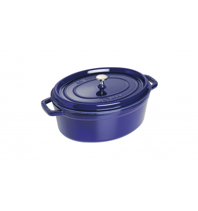 LOS GEMELOS STAUB 40510-289-0 Cocotte STAUB oval azul oscuro de hierro colado . Diametro: 31cm