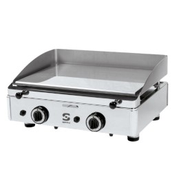 Plancha de Gas | 560x400 mm | Cromo Duro | 2 Quemadores | SPC-601