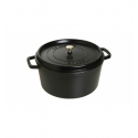 LOS GEMELOS STAUB 40510-307-0 Cocotte STAUB redonda negra de hierro colado. Diametro: 34cm