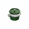 LOS GEMELOS STAUB 40510-603-0 Cocotte STAUB redonda albahaca de hierro colado con vaporera. Diametro: 26cm