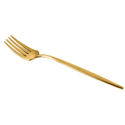 Tenedor de Postre Emma Oro Mate 18.1 cm | Elegancia y Calidad