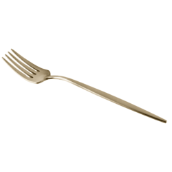 Tenedor de Postre Emma Oro Suave Mate 18.1cm Elegancia y Funcionalidad