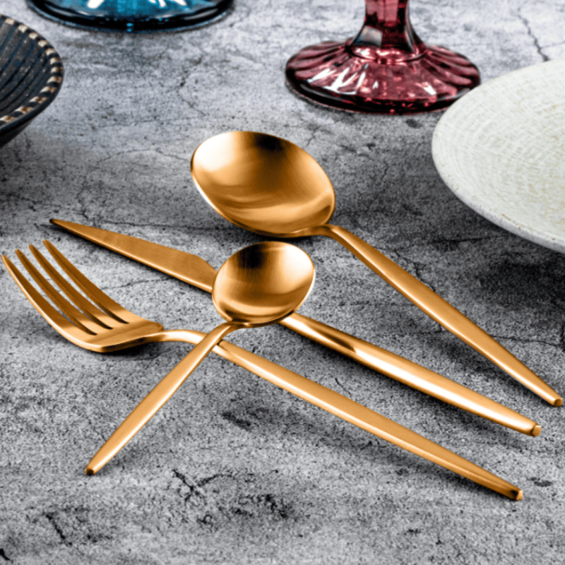 Tenedor de Postre Emma Cobre Mate 18.1 cm | Elegancia y Calidad