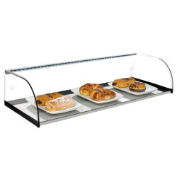 Vitrina Neutra INOX-VC 100 | Cristal Curvo | 98x34x15 cm | Hostelería