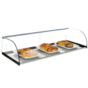 Vitrina Neutra INOX-VCP 100 | 98 x 35 x 18 cm | Cristal Curvo y LED