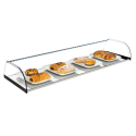 Vitrina Neutra INOX-VC 120 | 121 x 34 x 15 cm | Cristal Curvo y Acero