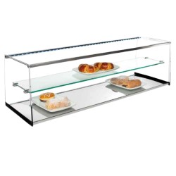 Vitrina Neutra INOX-VRL 100 | 101 x 34  | Cristal Recto | Hostelería