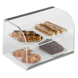 Vitrina Neutra PS-C | Cristal Curvo | 43 x 32 x 31 cm | Madera Nogal