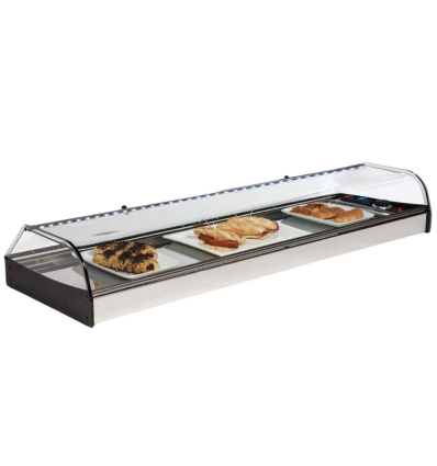 Vitrina Caliente CA-150 | 150 x 18 x 38 cm | Calor Seco y LED