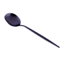 Cuchara de Postre Emma Negro Mate 17.4 cm - Diseño Moderno y Elegante