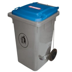 Cubo de Basura Azul con Pedal 80 L | Araven 03403
