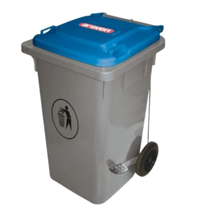 Cubo de Basura con Pedal Azul 80 L | Araven 03403