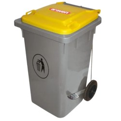 Cubo de Basura Amarillo con Pedal 80 L | Araven 05403