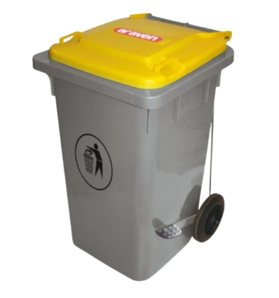 Cubo de Basura con Pedal Amarillo 80 L | Araven 05403