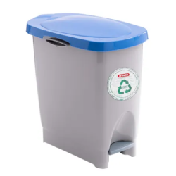 Cubo de Basura Eco Bin 22 L Tapa Azul con Pedal | Araven 43400