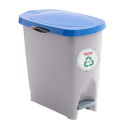 Cubo de Basura con Pedal Gris Eco Bin 22 L Tapa Azul | Araven 43400