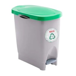 Cubo de Basura Eco Bin 22 L Tapa Verde con Pedal | Araven 47400