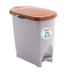 Cubo de Basura Eco Bin 22 L Tapa Marrón con Pedal | Araven 46400