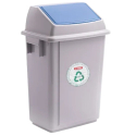 Cubo de Basura Bolero Bin Gris 40 L con Tapa Azul | Araven 43275