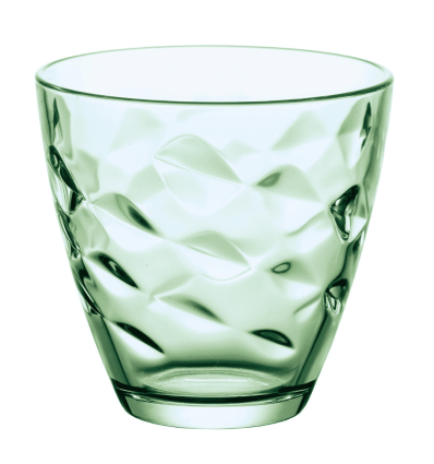 Vasos verdes con relieve 26cl Ø8.6x8.2 cm. 6 uds | Bormioli