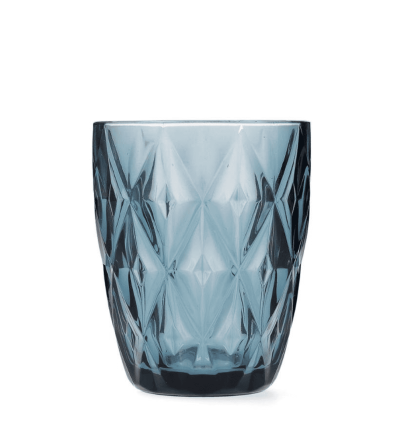 Vasos azules con relieve "diamante" IKONIC 24cl (36 uds) | Bidasoa 7754010