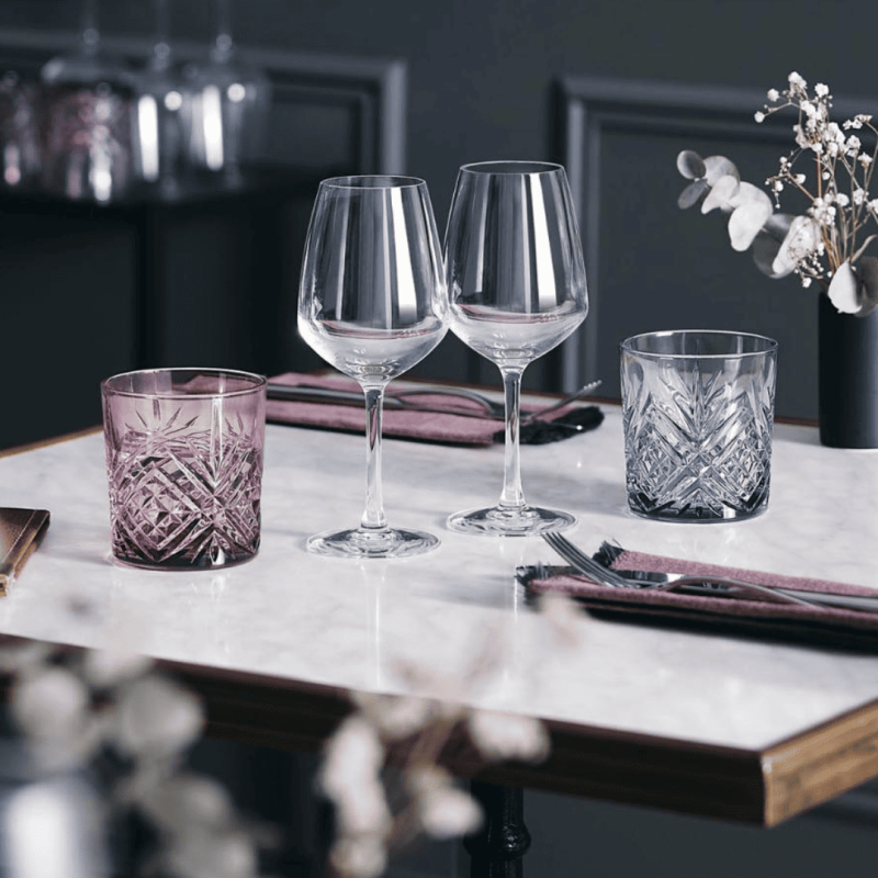 Vasos bajos rosas tallados 30cl (24 uds) BROADWAY MAZZARINE | Arcoroc