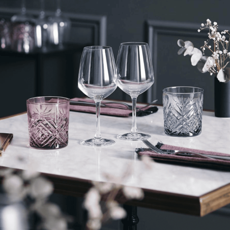 Vasos bajos rosas tallados 30cl (24 uds) BROADWAY MAZZARINE | Arcoroc