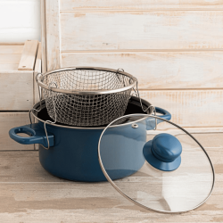 Freidora Azul BALTIC Ø20 cm con Cestillo de Acero | Quid 5427396