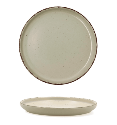 Plato de postre verde Ø26,5x2,5 cm | DUNA | Quid 5426030 (12 uds)