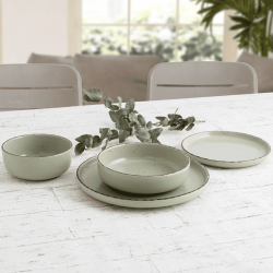 Plato de Postre Verde Ø20x2,5 cm Duna | Quid 12 uds